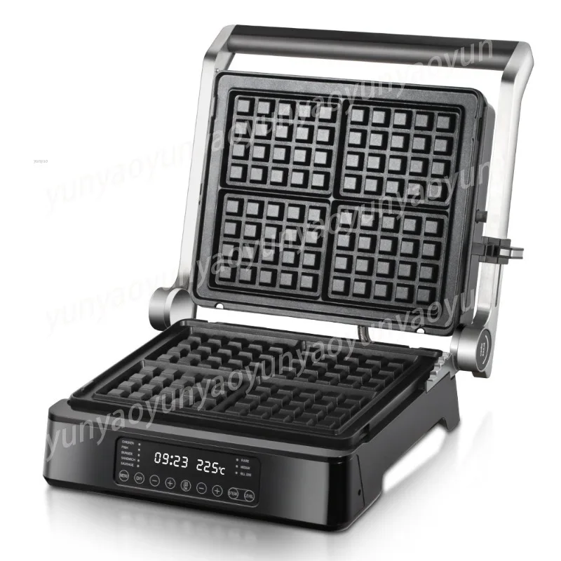 Multifunctional 2-in-1 Steak Sandwich Maker Removable Waffle Plates Smart Display Compact Breakfast Appliance for EU UK