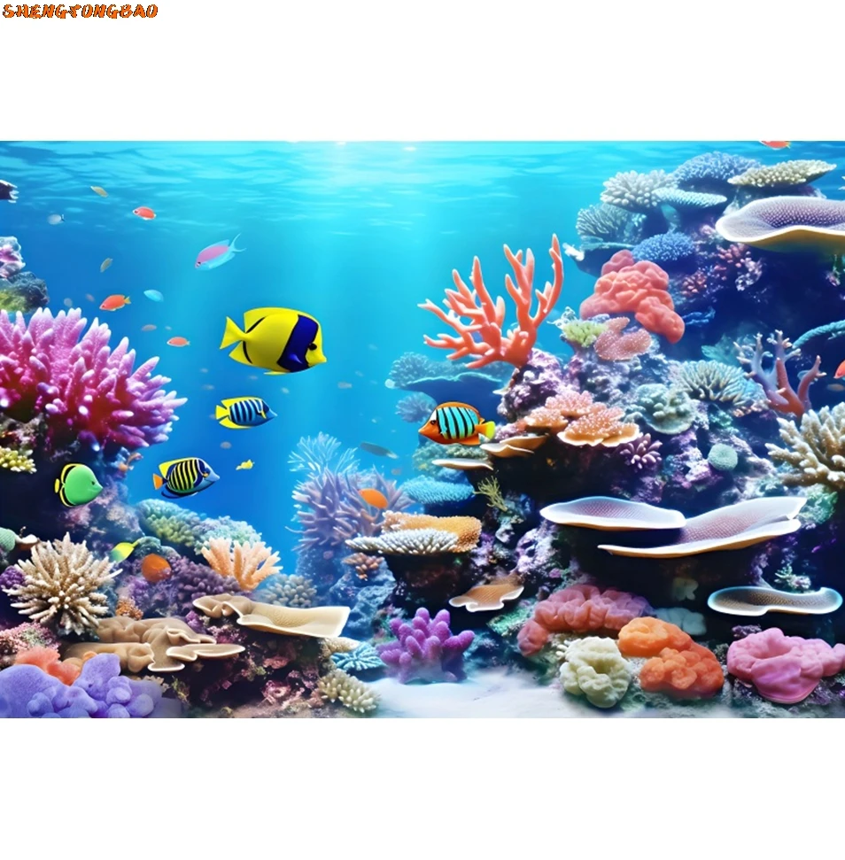 خلفية العالم تحت الماء، أسماك قاع البحر، دولفين مرجاني، حوض السمك، ديكور الطفل، حفلة عيد ميلاد، لافتة خلفية للتصوير الفوتوغرافي