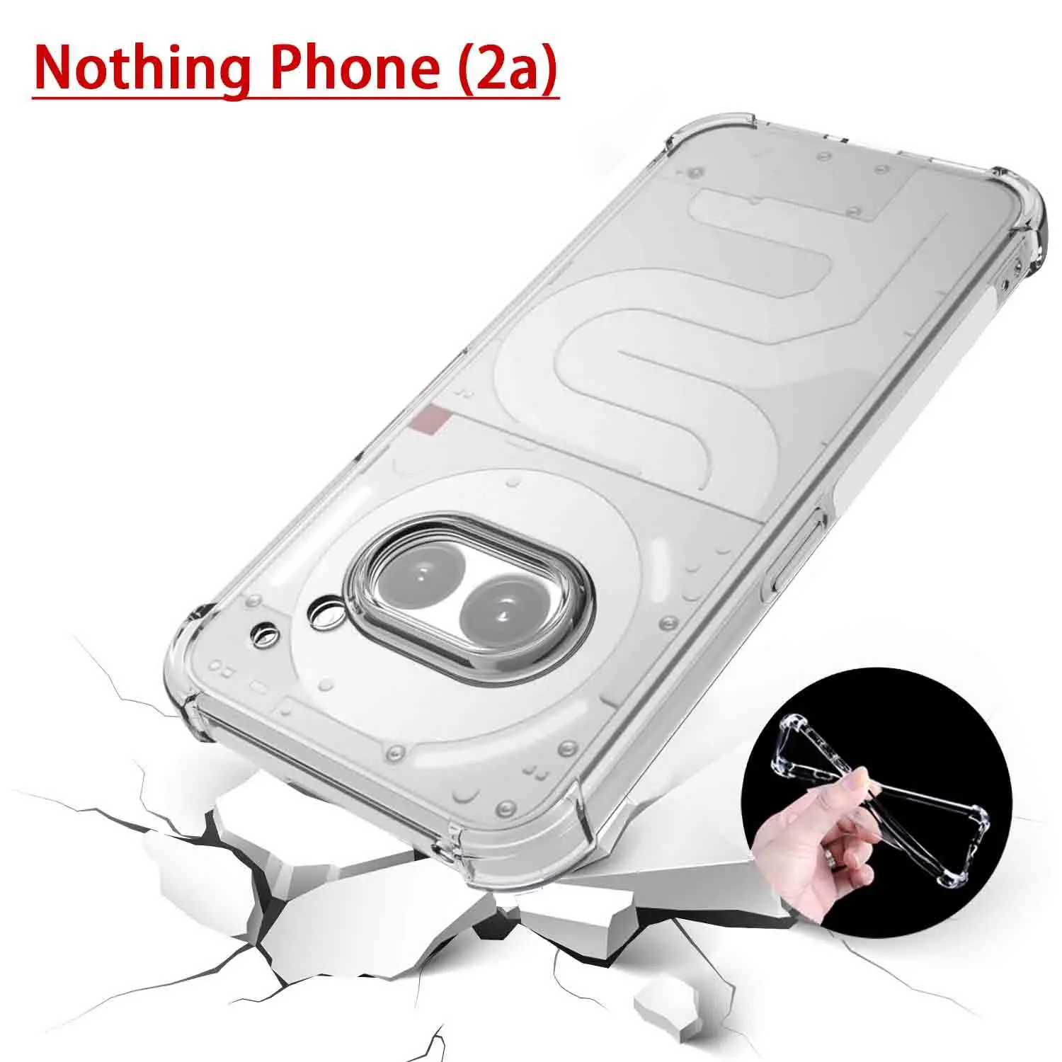 Luftkissenhülle für Nothing Phone 2A 2 1 Cover Soft Crystal TPU stoßfest Anti-Rutsch-transparente Schale Rückseite Fundas Capa Vaj Diego Diego Diego