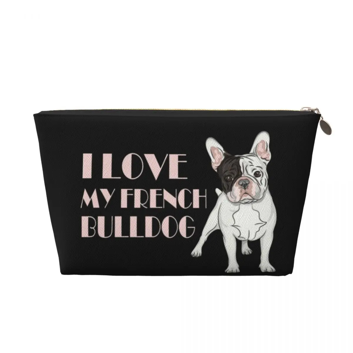 Custom French Bulldog Makeup Bag for Women Travel Cosmetic Organizer Kawaii Pet Puppy Dog Animal Frenchie Storage Toiletry Bags