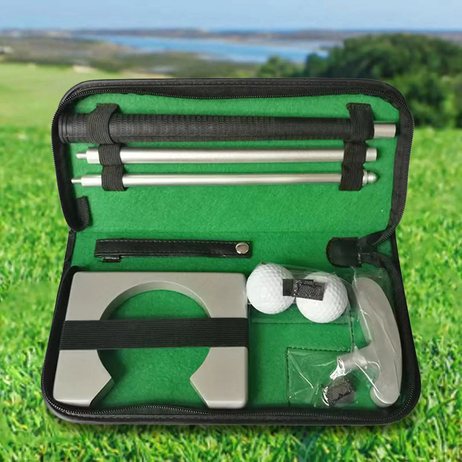 Golf Putter Set Bag Golf Ball Lightweight Container Case PU Leather Pouch