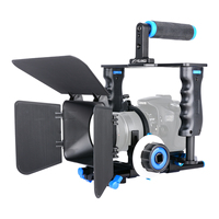 Camera Cage Rig Kit Universal with Grip Handle Cold Shoe Follow focus matte box for Sony Canon Panasonic Fujifilm Nikon