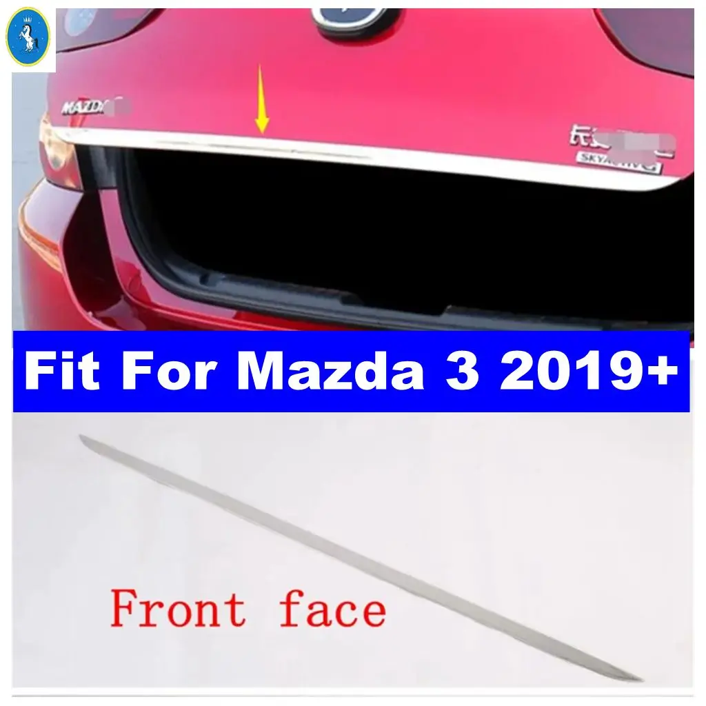 

For Mazda 3 2019 - 2023 Car Rear Trunk Tail Gate Tailgate Door Handle Strip Garnish Decor Cover Trim Stainless Steel Accessories