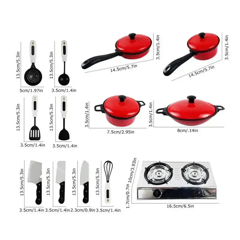 13PCS/Set Kitchen Pretend Toys Child Cooking Toy Kids Play Kitchen Sets Role Play Toys Cooking Food Utensils Cookware Toy