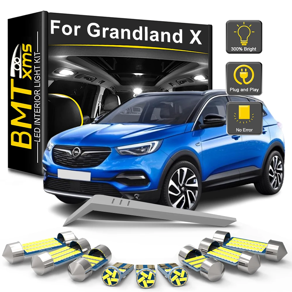 

BMTxms 14Pcs Light Bulb Kit For Vauxhall Opel Grandland X 2017 2018 2019 2020 2021 Vehicle Reading Dome Trunk LED Interior Lamp