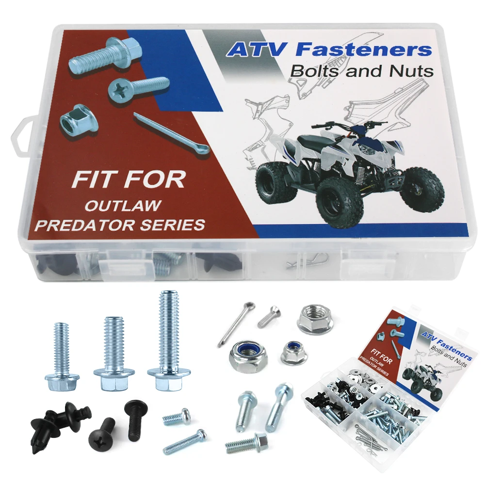 160PCS Motorcycle Bodywork Engine Plastic Frame Exhaust Bolts Kit OUTLAW 110 450 50 500 525 70 90 PREDATOR 50 500 90 For POLARIS