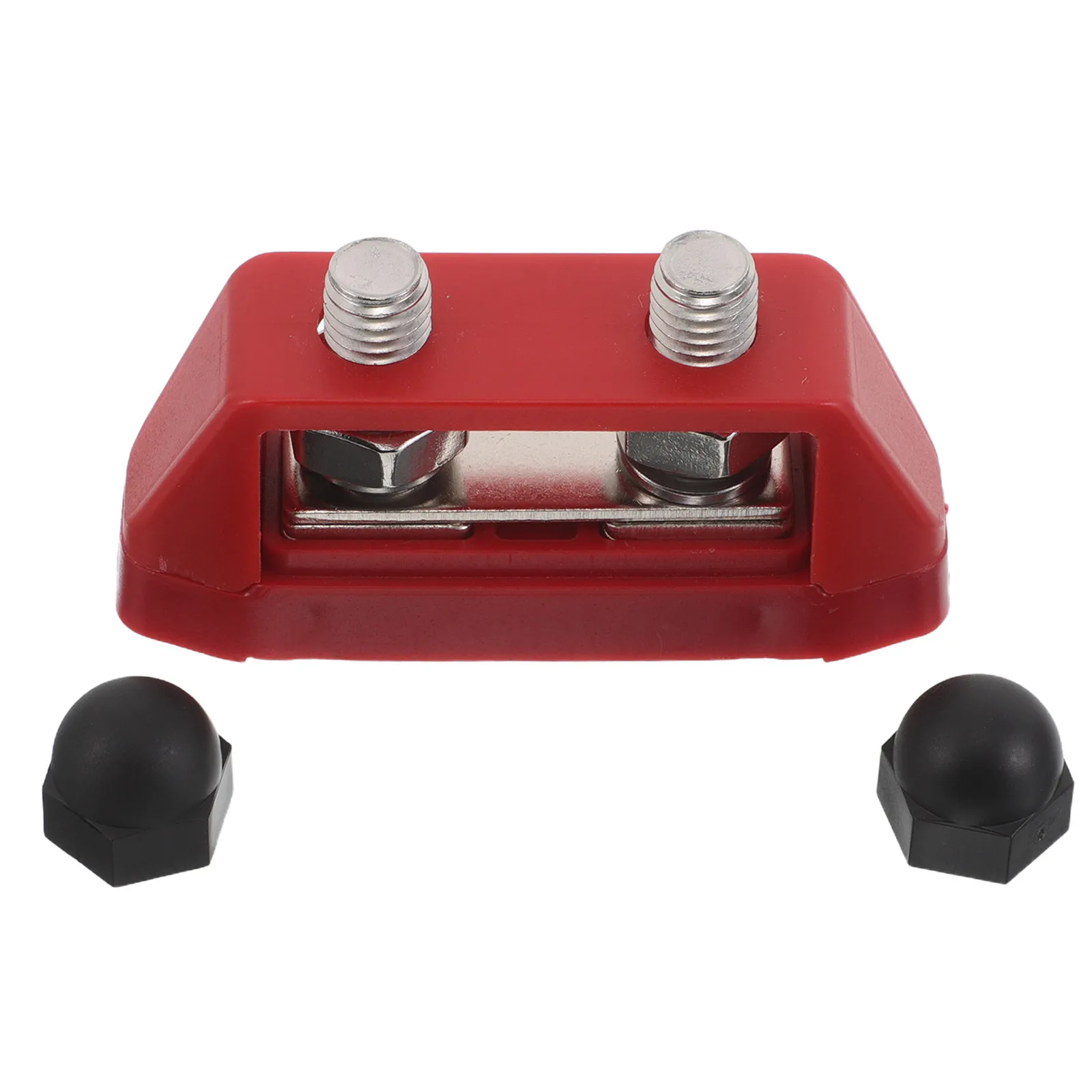 Power Distribution Block Bus Bar Dual Studs M10 Battery Junction Post Covered Car Rv Marine Electrical Terminal Block Ground