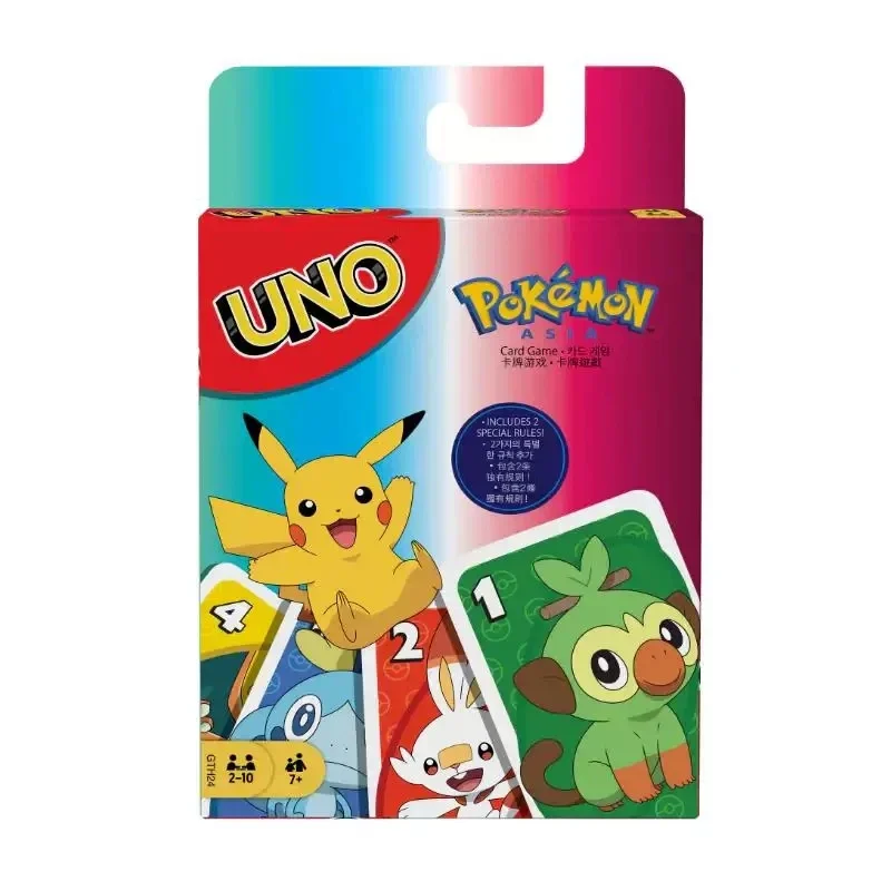 UNO FLIP! Pokemon Board Game Anime Cartoon Pikachu Figure Pattern Family Funny Entertainment  uno Cards Games Christmas Gifts