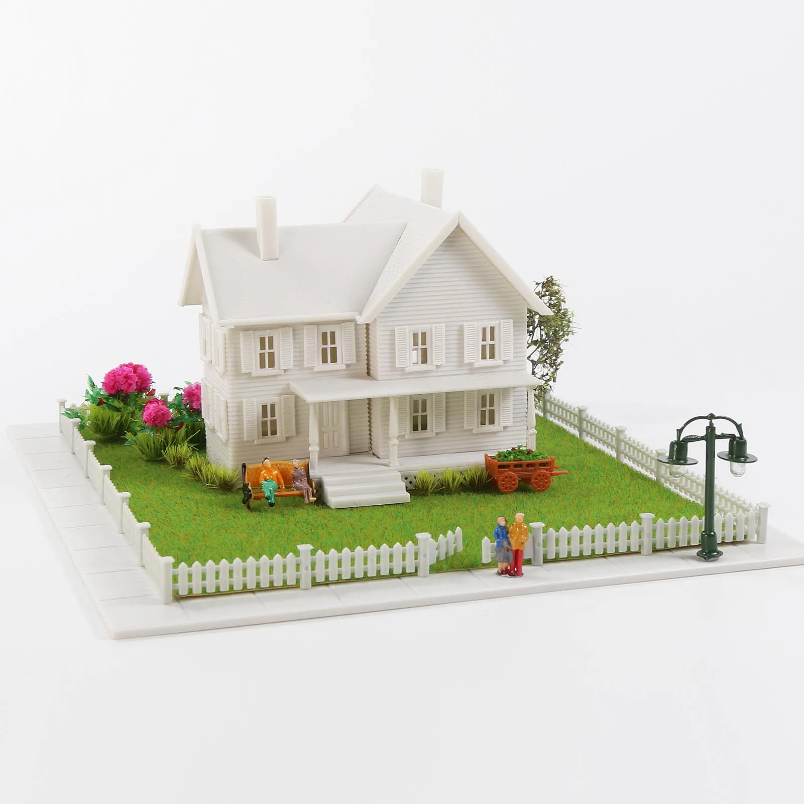 

Evemodel N Scale 1:160 Model Dwelling House Fence Base Kit Two-story with Porch Unassembled Unpainted JZN5887JJM