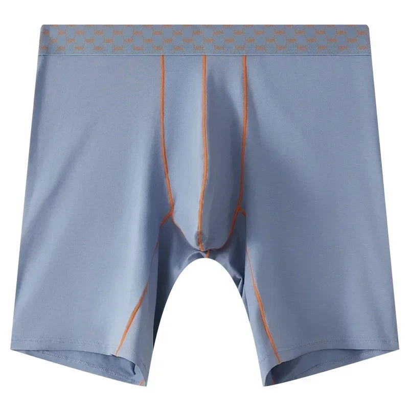 Men's Boxy Underwear Contrasting Leg Trunks Cotton Breathable Sweat Absorption Trunk Youth Mid Waist U Convex Pouch Boxer Shorts