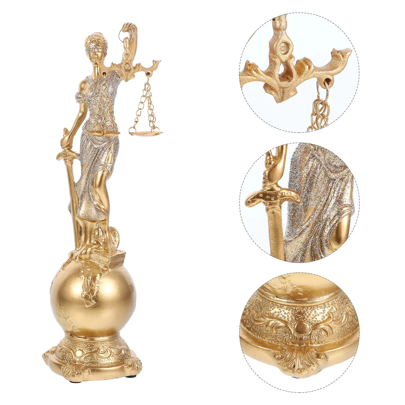 Fairness Goddess Statue Resin Artistic Sculpture Symbol for Legal Professionals Libraries Homes Office Desk