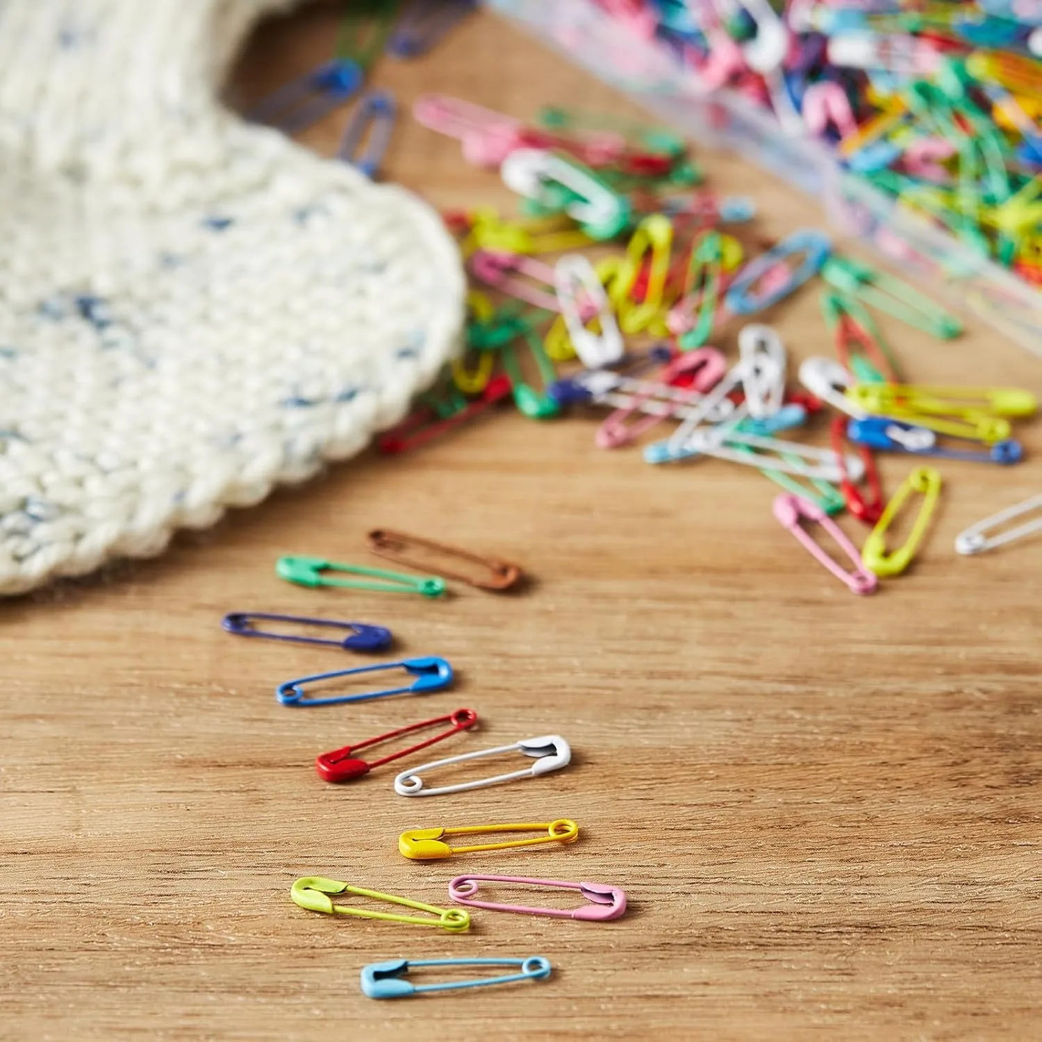 

Colored Safety Pins,0.75 Inch Mini Safety Pins for Clothes,Small Safety Pin Rust Resistant Nickel Plated Steel Set for Crafting, Sewing, Rimming Fastening Clip Button for Garment Hang Tag 120pcs/box