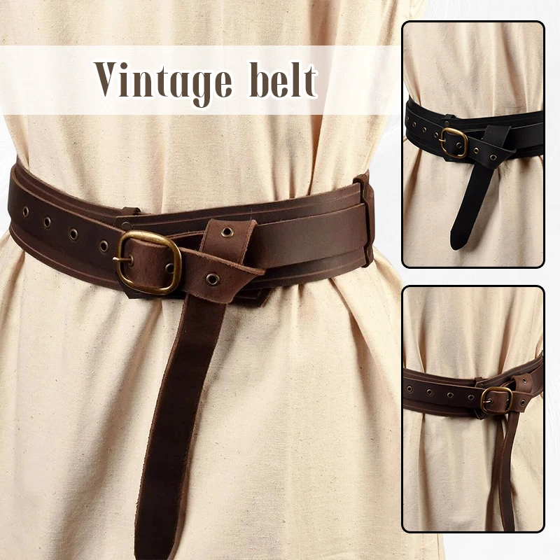 Ceinture de oral alier Viking Vintage en Cuir PU, Accessoires de Costume de Cosplay, Style Médiéval, Gothique