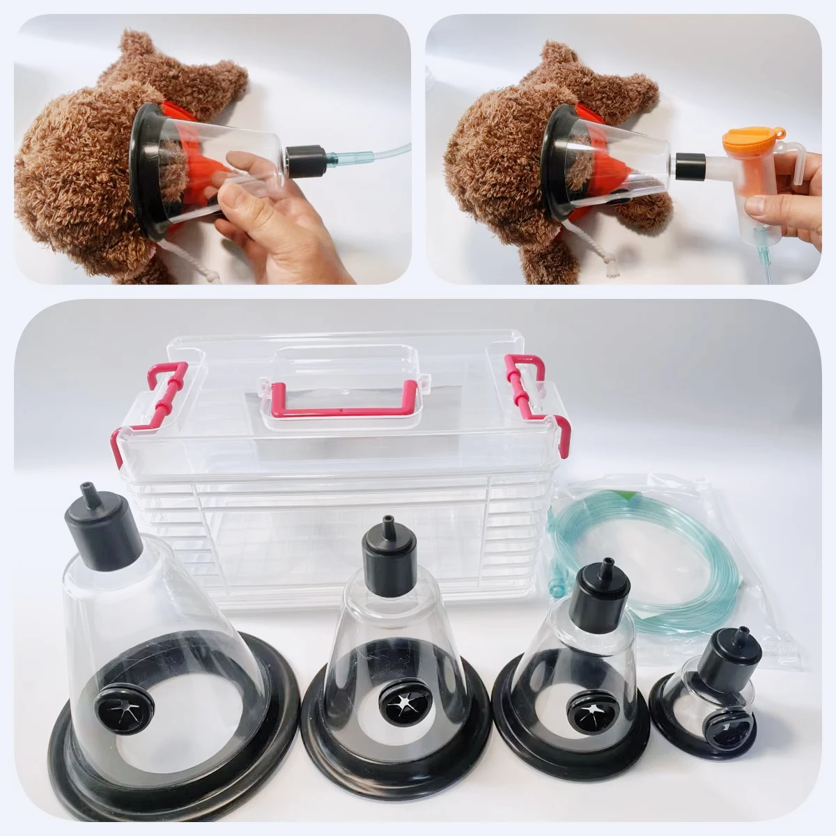 Animal Anesthesia Mask Pet Breathing Atomization Intubation-free  Small Animal Heteropet Oxygen Mask