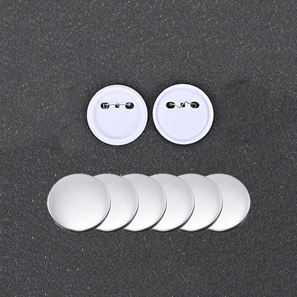 

100pcs 25/58mm Metal Brooch Clasps Blank DIY Art Crafts Round Pin Badge Hand Press Plastic/Iron Button Maker Parts