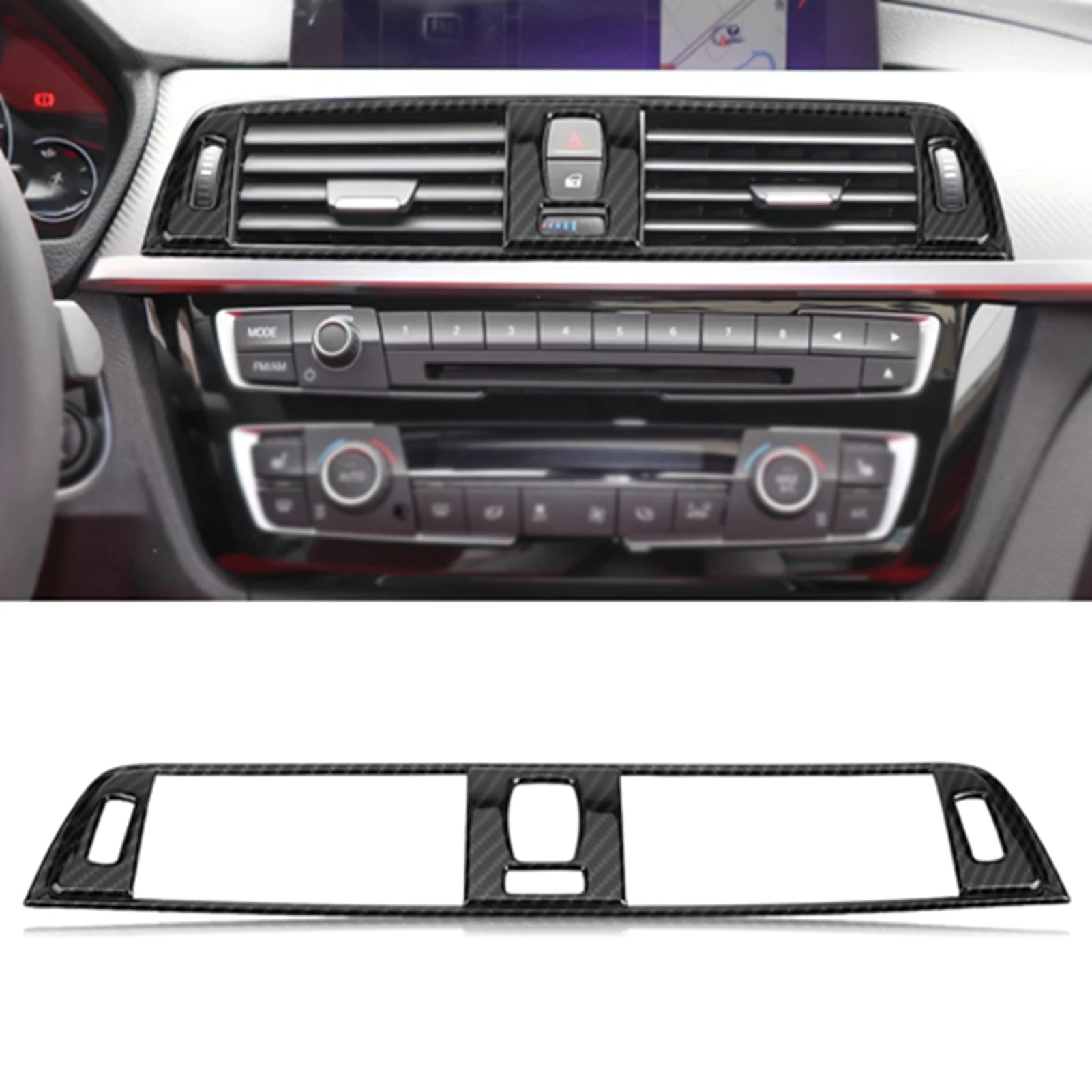 Car Air Conditioner Air Vent Frame Trim Carbon Fiber Style Fits For BMW 3 Series F30 2013-2018