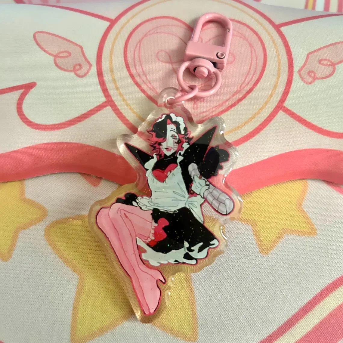 Mettaton Maid Anime Acrylic Keychain Key Holder Collectible Item