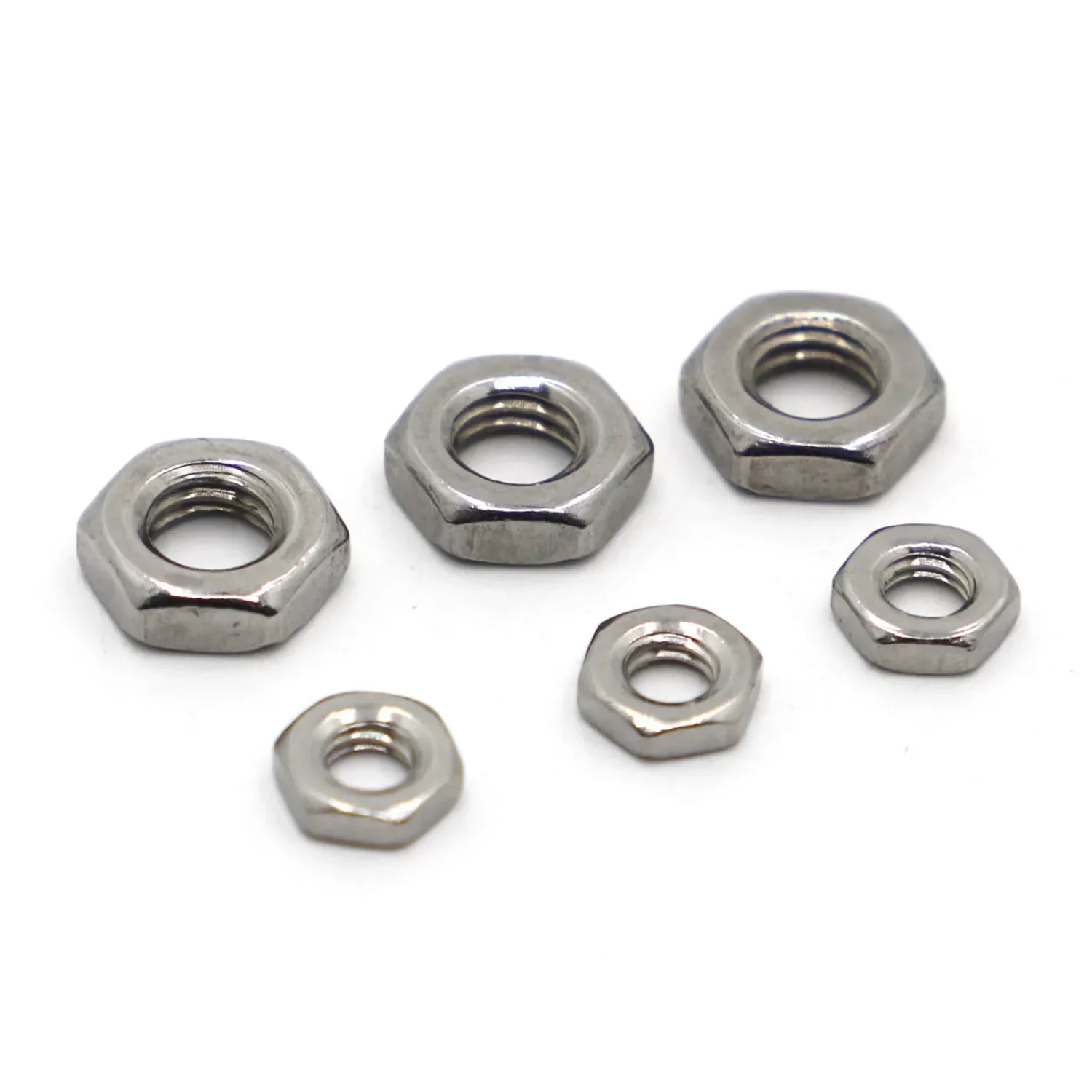 M2 M2.5 M3-M5 M6 M8 M10 M12 M14 M16 2/5/10/20/50pcs  A2-70 304 Stainless Steel Flat Hex Hexagon Thin Nut Jam Nut DIN439 GB6172