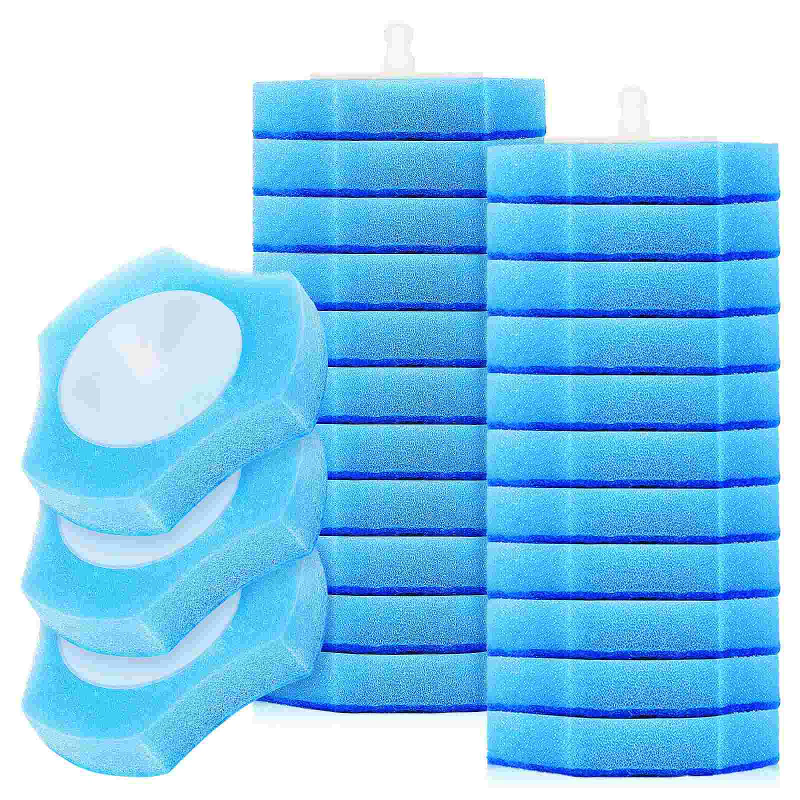 

30 Pcs Toilet Sponge Mat Brushes Refills Pads Bathroom Cleaning Supplies Bowl Cleaners