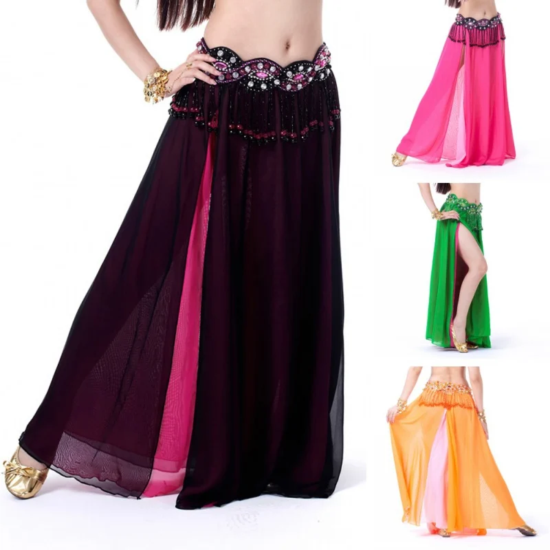 Belly Dance Skirt Multicolor Women Girls Belly Dance Performance Lady Dancing Skirt