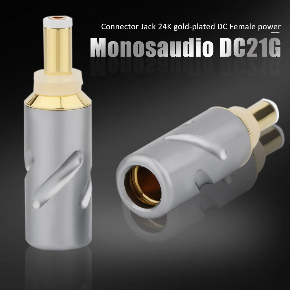 Monosaudio DC21G DC25G Stecker 24K vergoldete Stecker Jack DIY DC Barrel Stecker Für Audiophile – Detail 2