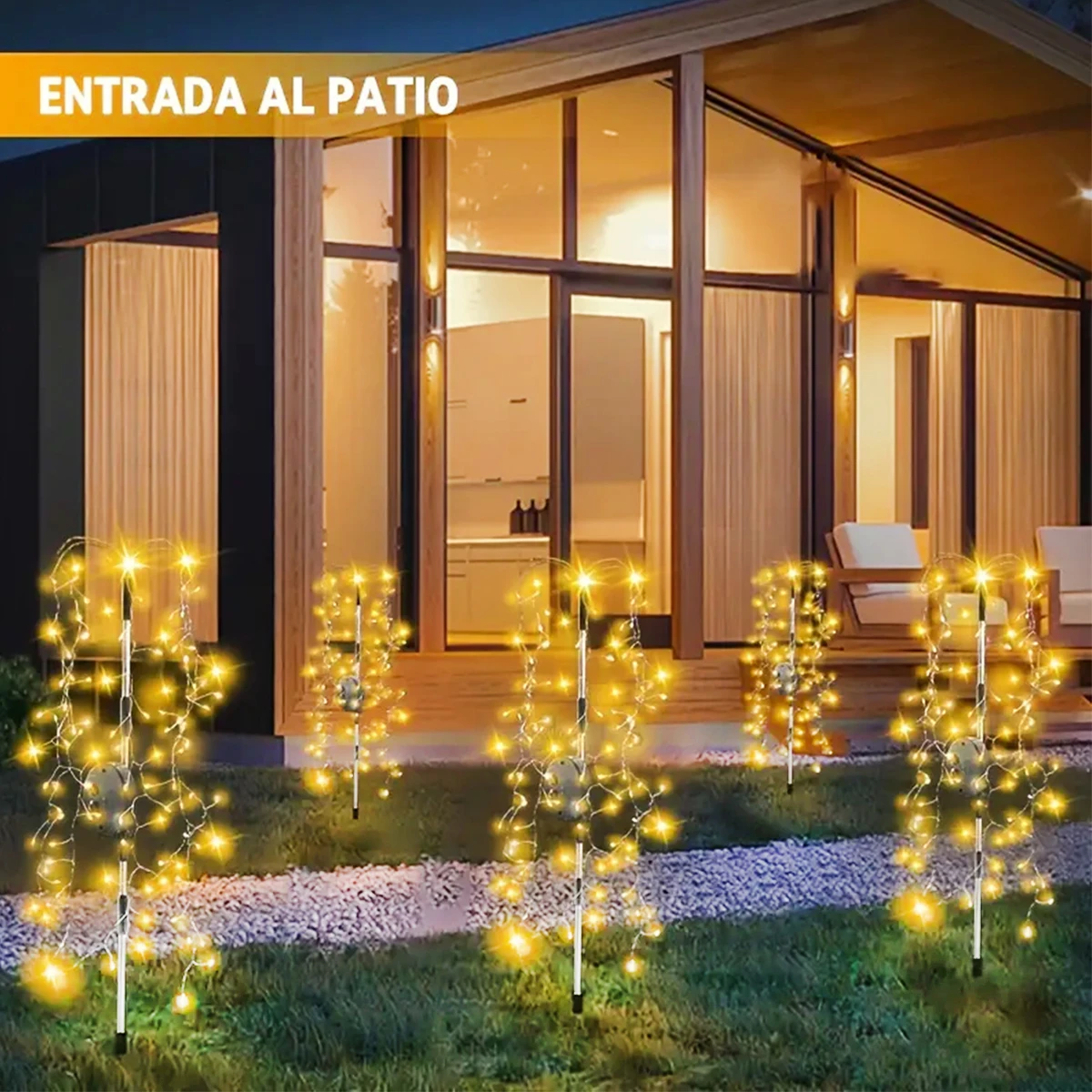 Imagem -05 - Solar Powered Willow Trees String Lights Modos de Iluminação 200 Leds Luzes Decorativas para Jardim ao ar Livre Terrace Path