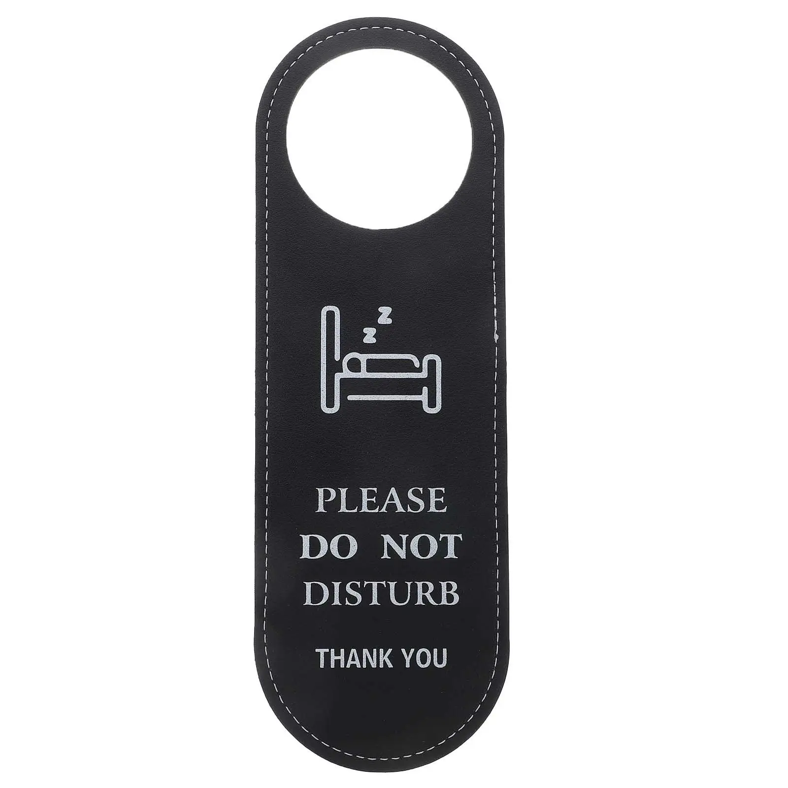 Do Not Disturb Door Hanger Double Sided English Text PU Hotel Room Door Sign Privacy Indicator Housekeeping Service Cleaning