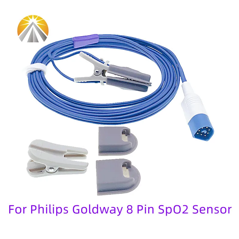 Nieuwe M1191A SpO2-sensor 8-pins voor Philips HP M3 M4 MP20 MP30 Goldway UT6000A G3 Herbruikbare volwassen kind neonaten dier FHR-sonde