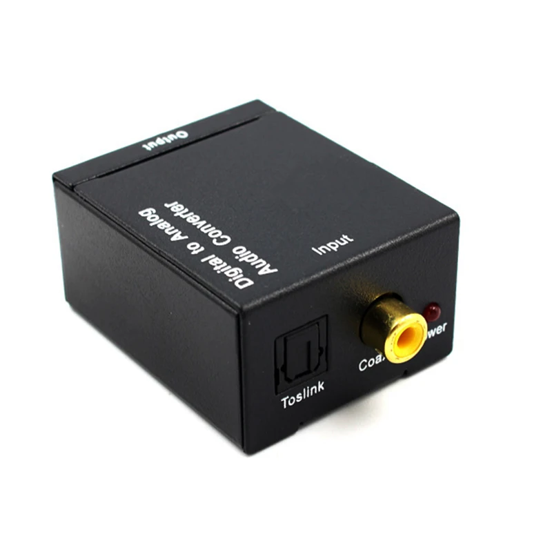 Adaptador convertidor de audio óptico Coaxial Toslink digital a analógico RCA L/R 3,5 mm