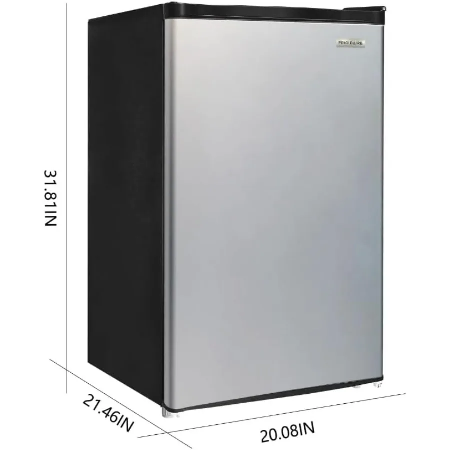 Compact Fridge 4.5 Cubic Feet Stainless Steel Cool Storage for Kitchen Bedroom Portable Mini Refrigerator with Adjustable Shelv
