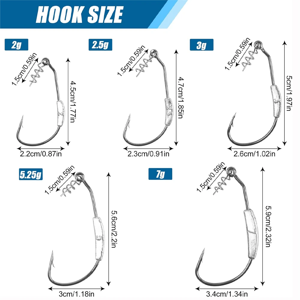 10Pcs Jig Crank Head Weighted Fishing Hook Offset Spring Lock Texas Rigs Worm lure jig hooks per trota Bass fishing tackle