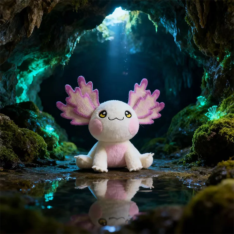 ตุ๊กตาอ็อกซ์โลตอลการ์ตูนสร้างสรรค์ขนาด 30 ซม. ของเล่นตุ๊กตาสัตว์น่ารักสีชมพูหลากสีสัน อนิเมะ ของเล่นกอดนอน ของขวัญวันเกิดสำหรับเด็ก