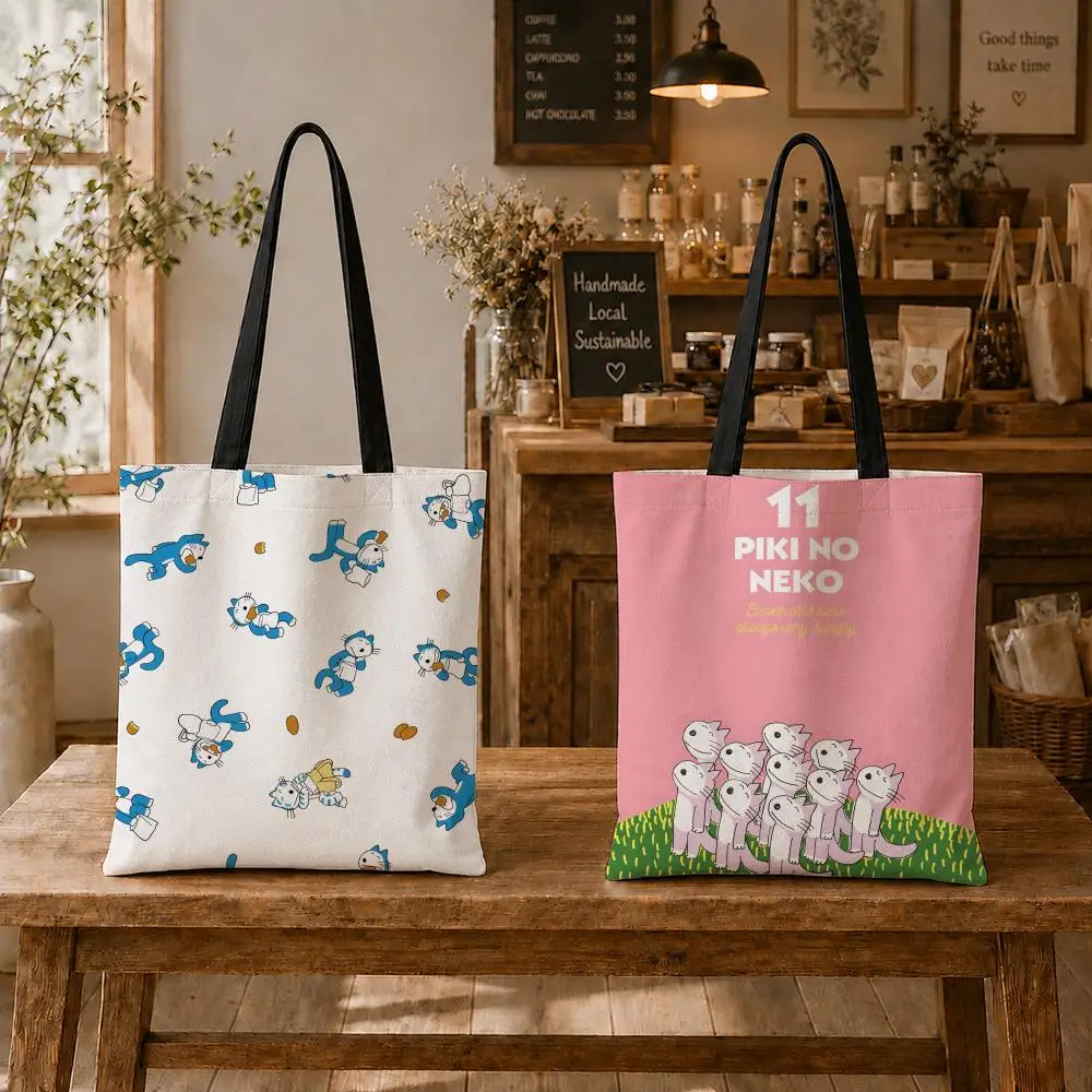 Cat T-The E-Eleven C-Cats S-Series Sacs de rangement, sac fourre-tout en toile de grande capacité, sac de courses pliable écologique