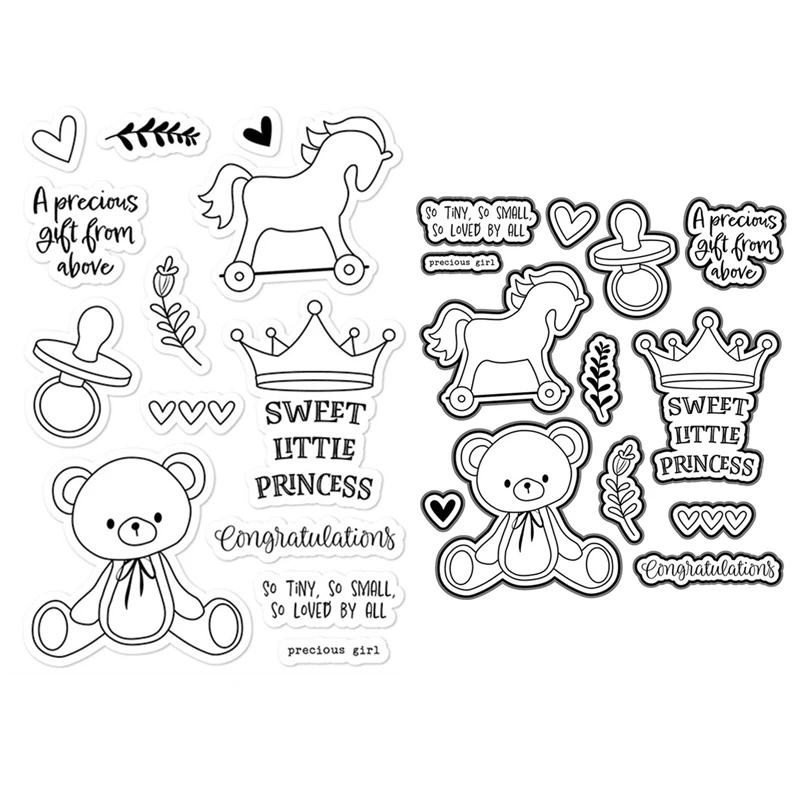 2023 New November Sweet Little Princess Toy Clear Stamps Cutting Dies Set Scrapbooking Paper Making Frames Card Craft