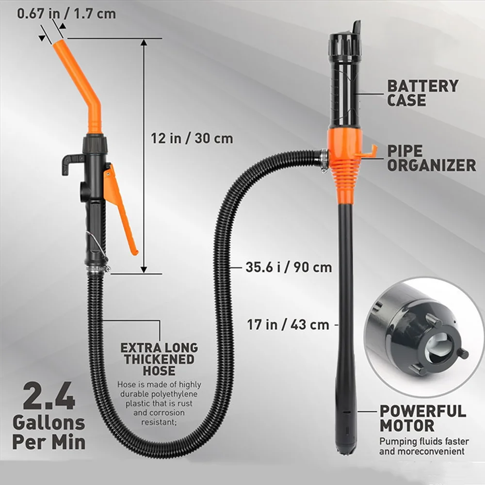 Portable Siphon Liquid Transfer Pump Handheld Oil Pump With Flow Control Nozzle Fuel Transfer Pump Water Gas Tools For Car Truck