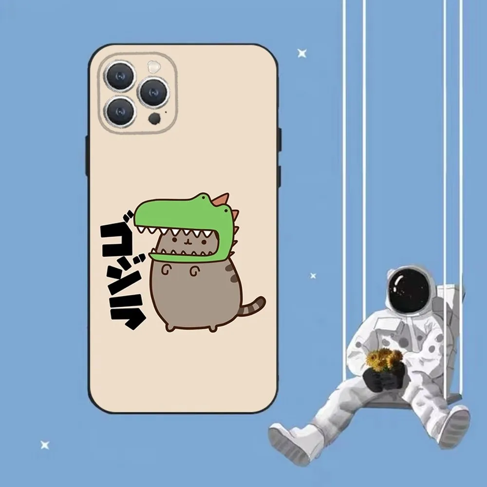 Kawaii Cat P-Pusheen Phone Case For iPhone 16,15,14,13,12,Pro,Max,11,7,8,Plus,XR,XS Max Shockproof Silicone Soft Shell