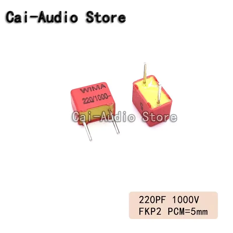 5PCS/10PCS/20PCS/Lot Brand NEW Germany WIMA FKP2 1000V 220PF 1000V221 Film Capacitor 1000v220pf 221 Pitch 5mm FKP2O102201D00