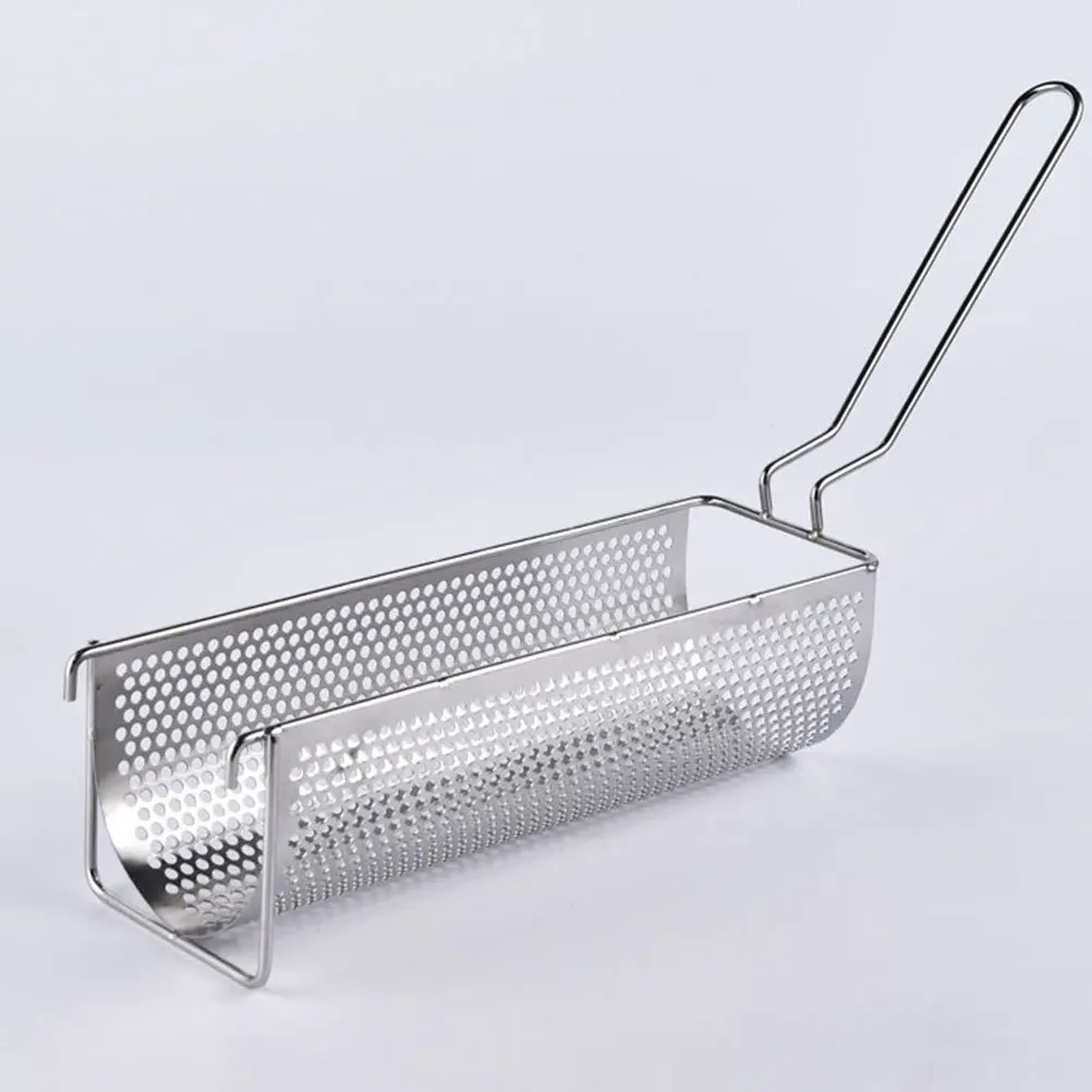 

1Pcs Fries Fry Basket Premium Stainless Steel Drain Basket Reusable Non Rust Kitchen Tool for Fried Food Preparation