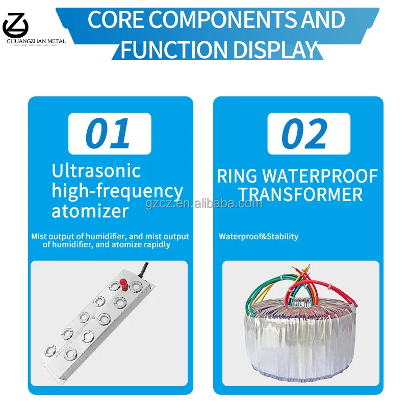 Ultrasonic Auto Industrial Commercial Air Humidifier Humidifier With 56L Large Water Capacity Tank Filling