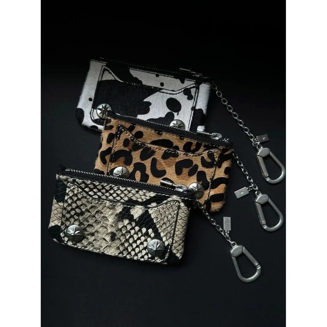

Zebra-patterned wallet for men and women change card holder and card cover small capacity portable genuine leather bag