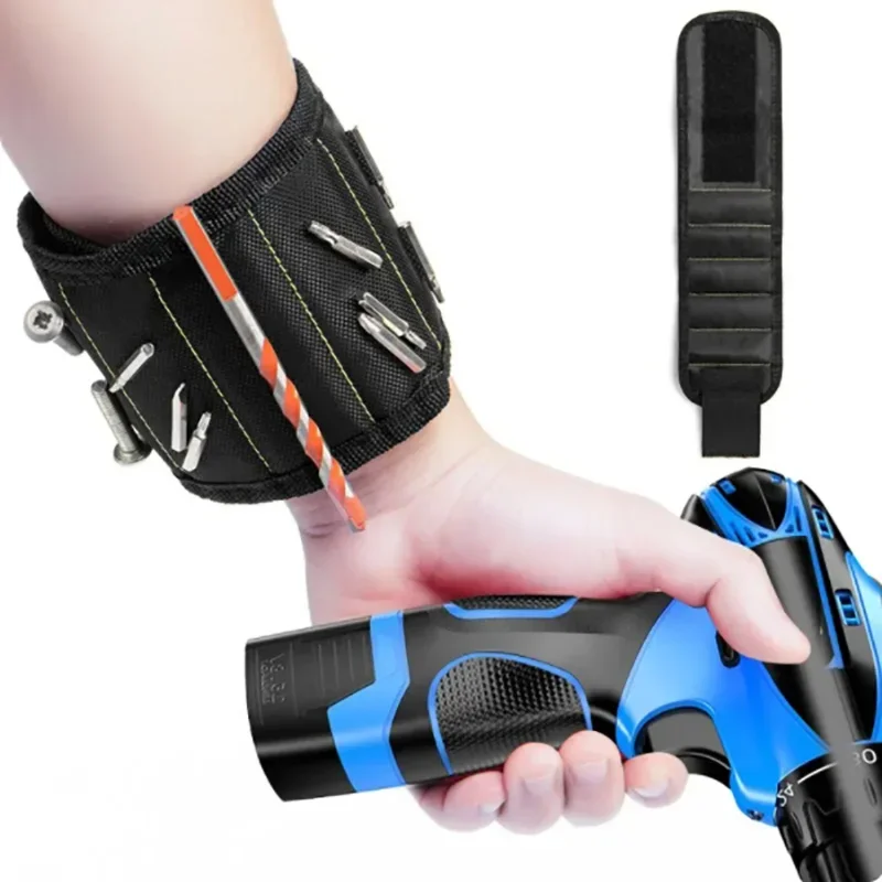 

Прочный и долговечный многофункциональный магнитный ремешок для хранения винтов, портативная защита для запястья электрика, набор инструментов из ткани Оксфорд