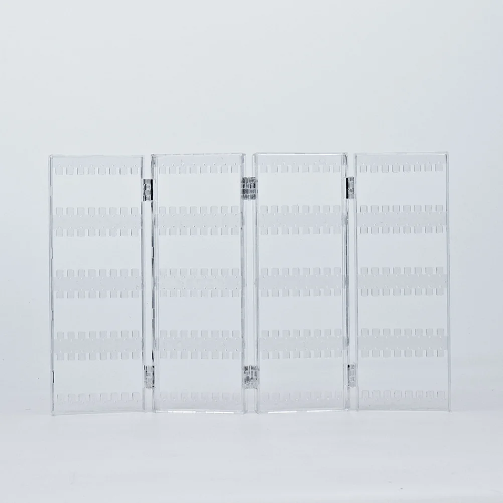 Acrylic Screen Type Foldable Jewelry Display Stand Big Capacity Ear Stud Earrings Storage Rack Jewelry Showcase Stand