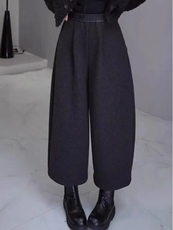 High Waist Woolen Casual Pants for Women Autumn Winter New Sle plus Size Pear ape Slimming Versatile andmother Pants