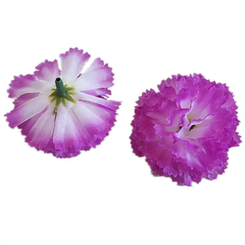 100pcs 5CM 12Colors Artificial silk Carnation Flower Heads for DIY decorative garland accessory hat hairpin headware accessories