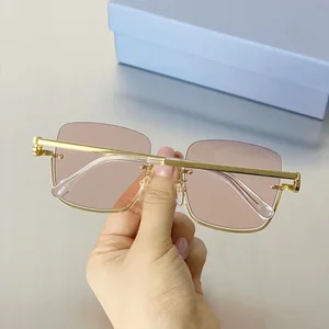 OLAMINS Half Rim Óculos de sol, Óculos Vogue, Nova moda, 2024 6 principais vendas oculos feminino vogue - №5