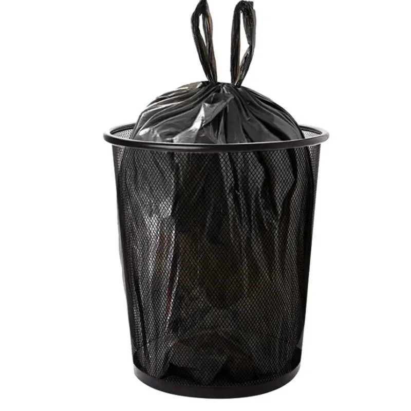 50 PCS  Handle Portable Garbage Bag Thickened Disposable Plastic Bag Trash Bags Waste Bin Rubbish Bags  1 dozen