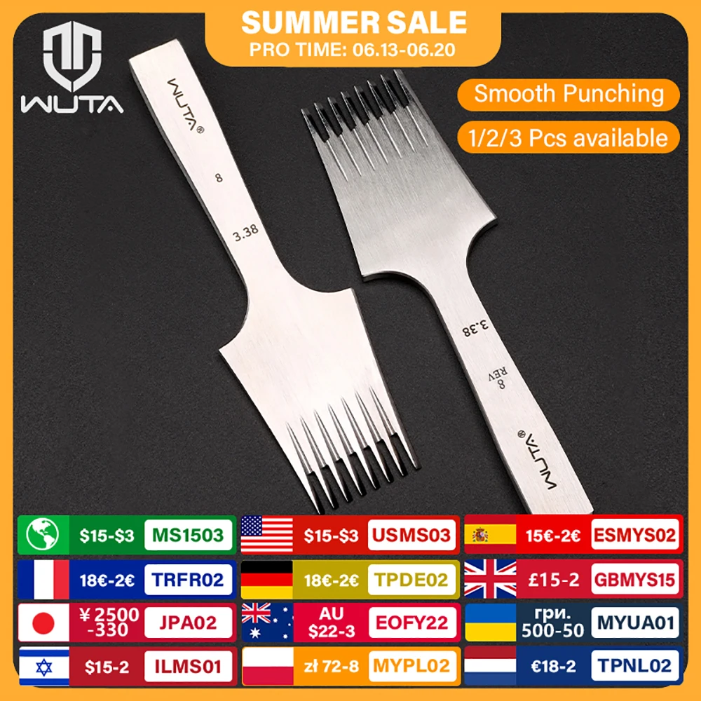 WUTA 1pc Cinzel de couro-Sharp, furador de cinto de couro, ferro de picagem, ferramenta de perfuração, estilo francês, polonês, 2.7mm, 3.0mm, 3.38mm, 3.85mm, alta qualidade ferramentas para couro artesanato couro