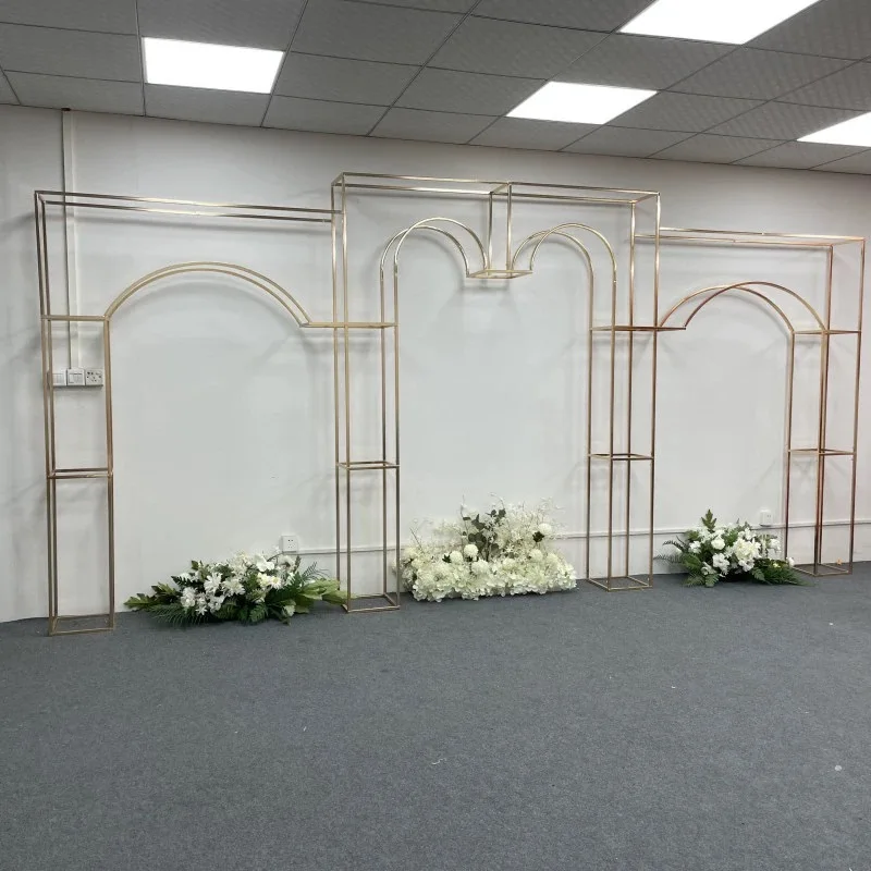 

3PCS Luxury Fashion Welcome Door Frame Big Backdrop Wedding Flower Arch Stage Wall Screen Background Birthday Party Balloon Box