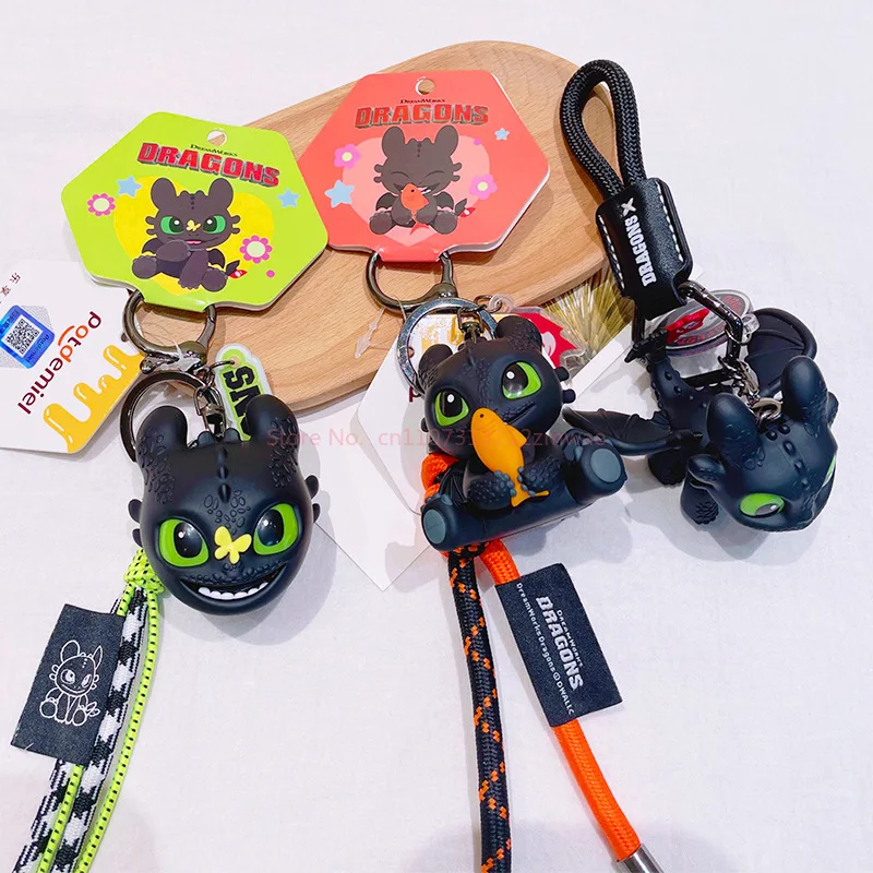 Genuine Potdemiel How To Train Your Dragon Toothless Keychain Car Bag Pendant Sound Producing Fun Creative Cartoon Character Toy