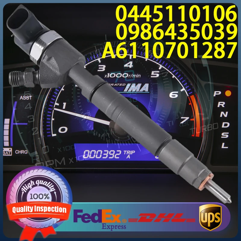 

0445110106 0986435039 A6110701287 Common Rail Injector for Mercedes-Benz Vito 108 2.2 Sprinter 216 316 416 616 2.7 V200 OM611